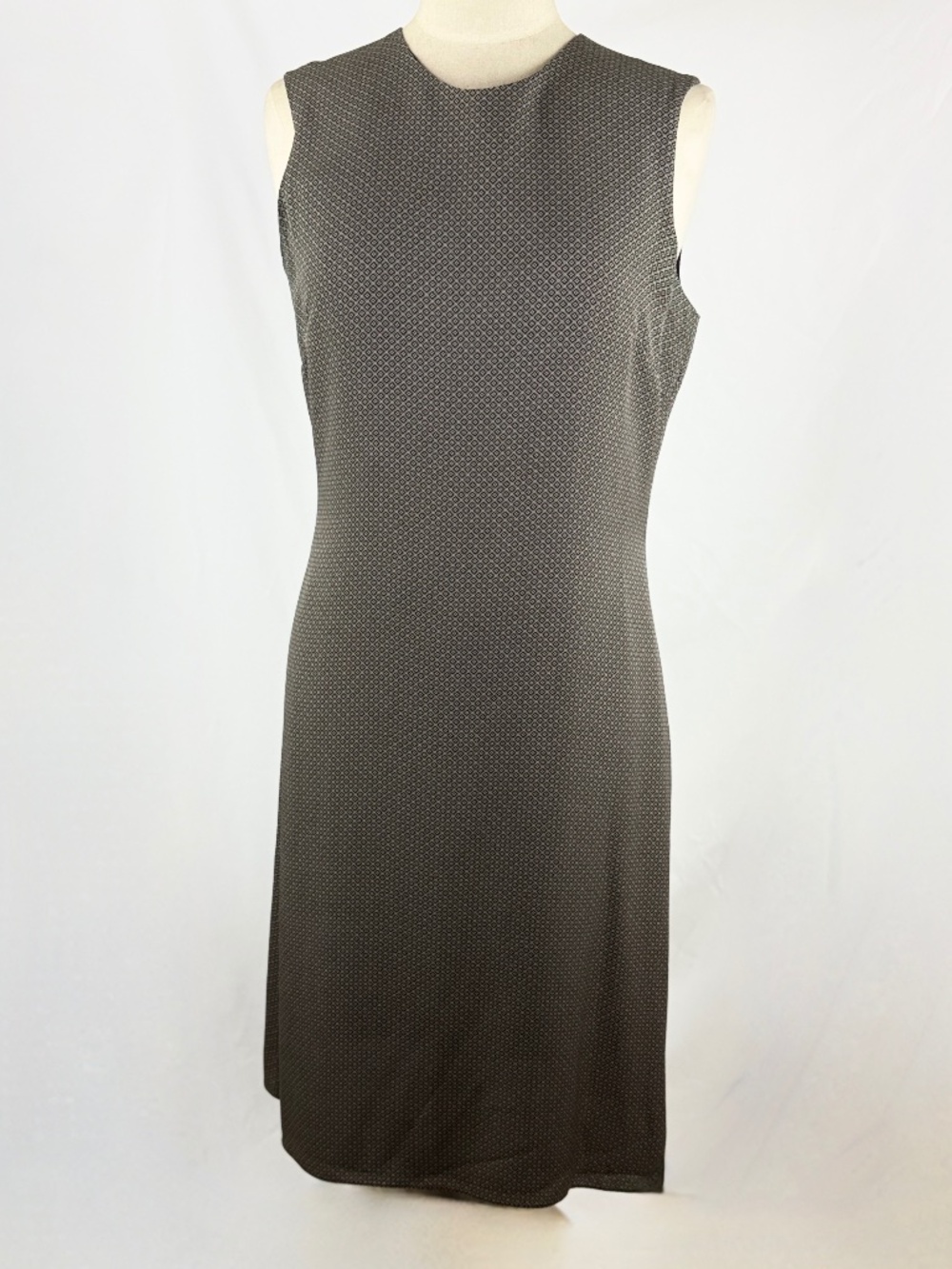 Brooks Brothers Silk Shift Career Dress 10 Gray Sleeveless Summer Fall Lined